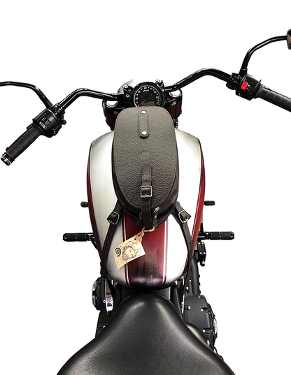 Tankrucksack Leder schwarz Cafe Racer Bobber 2