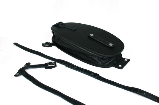 Tankrucksack Leder schwarz Cafe Racer Bobber 0